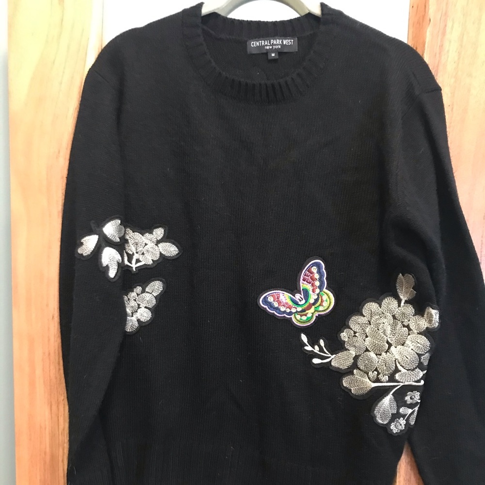 Central Park West Embroidered Sweater